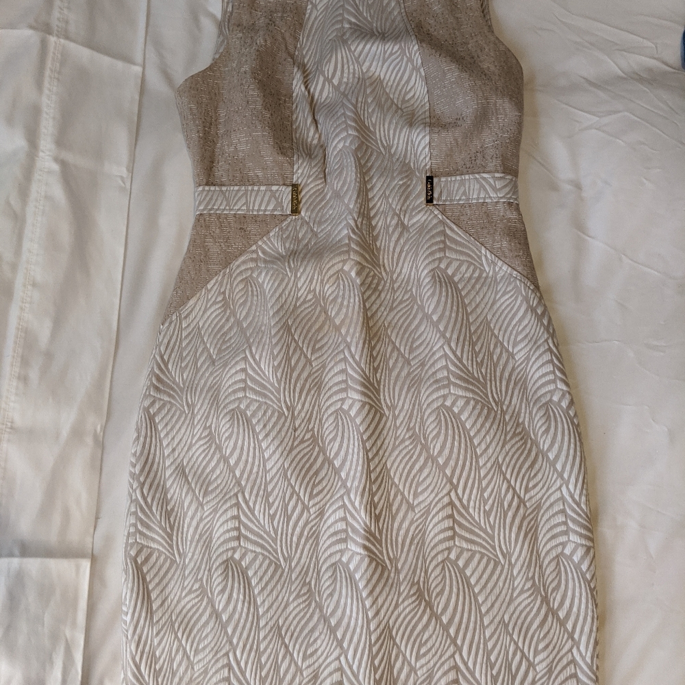 Tan & White Safari / Plant Calvin Klein Dress